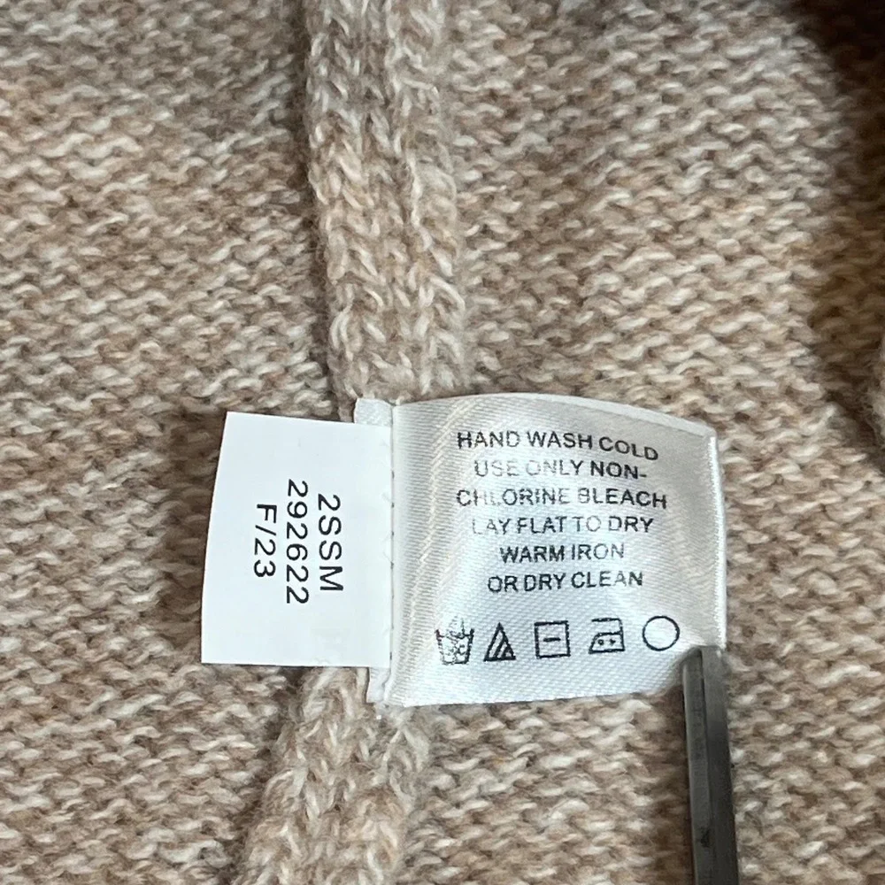 ORVIS Stowe Lambswool Quarter Zip Pullover Sweater Sherpa Collar Beige‎ Mens XXL